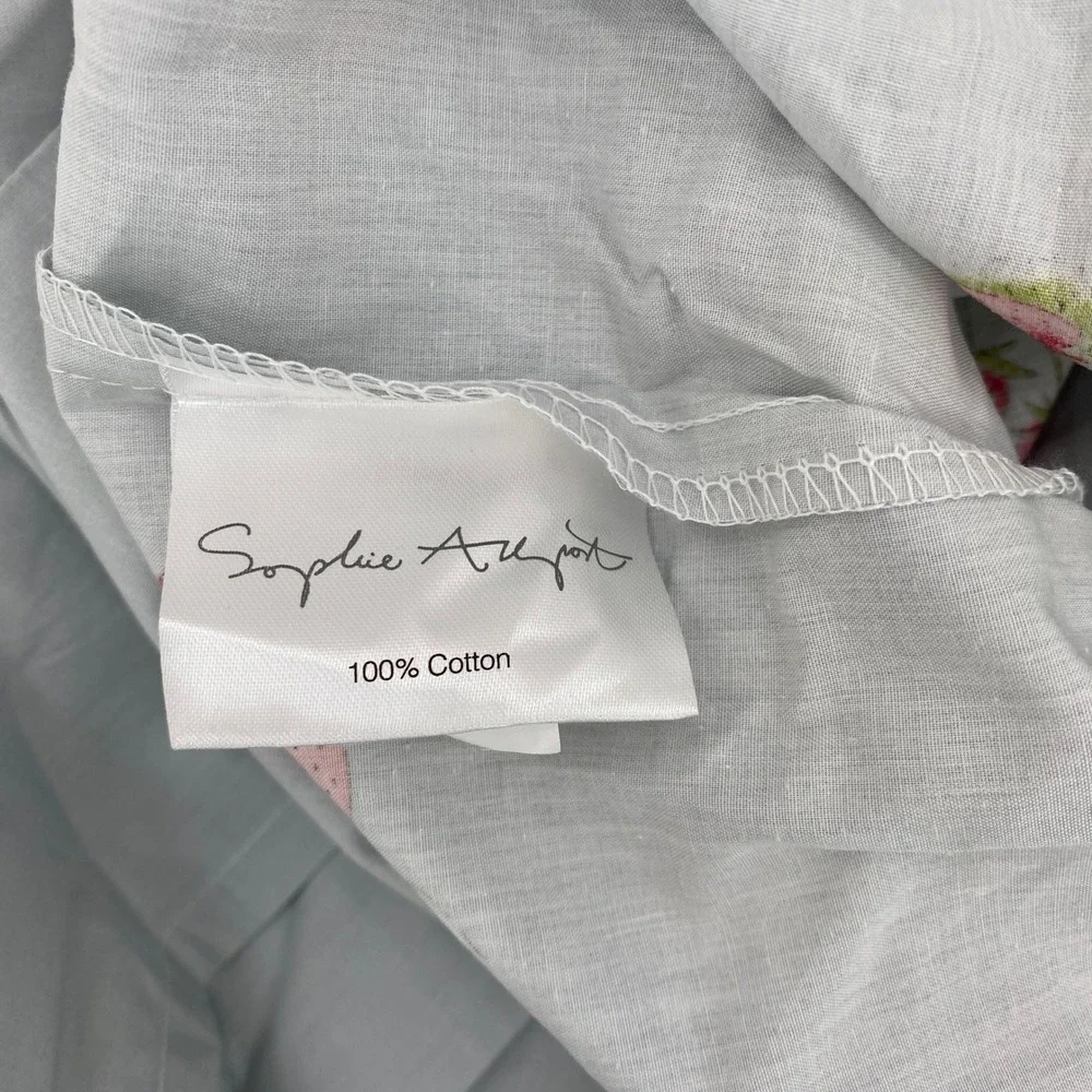 Sophie Allport Flat Sheet and Pillowcase Twin Blue Strawberry Floral 100% Cotton